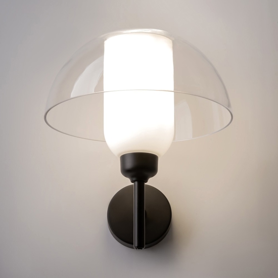 Maytoni memory applique da parete design moderno paralume trasparente