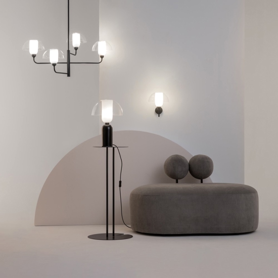 Maytoni memory applique da parete design moderno paralume trasparente