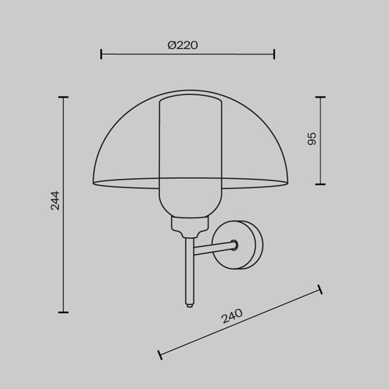 Maytoni memory applique da parete design moderno paralume trasparente