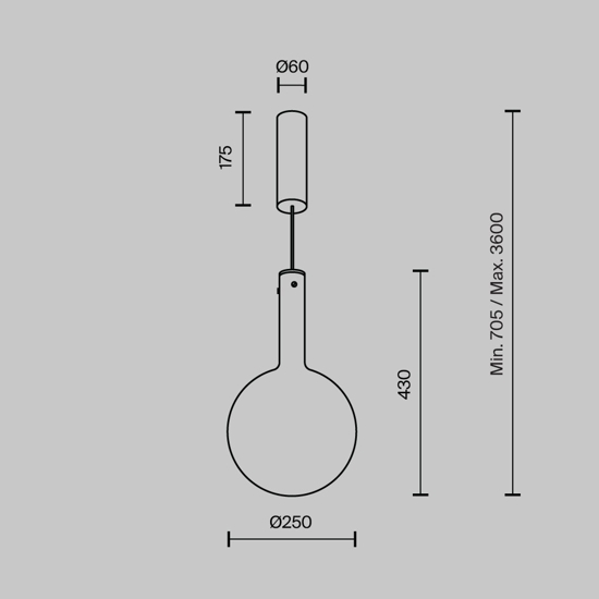 Maytoni nebula lampada a sospensione moderna sferica in vetro led 3000k