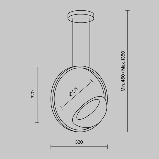 Maytoni lunare lampada a sospensione per cucina moderna led 3000k
