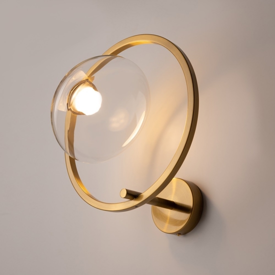 Maytoni lunare applique da parete circolare colore oro led 3000k