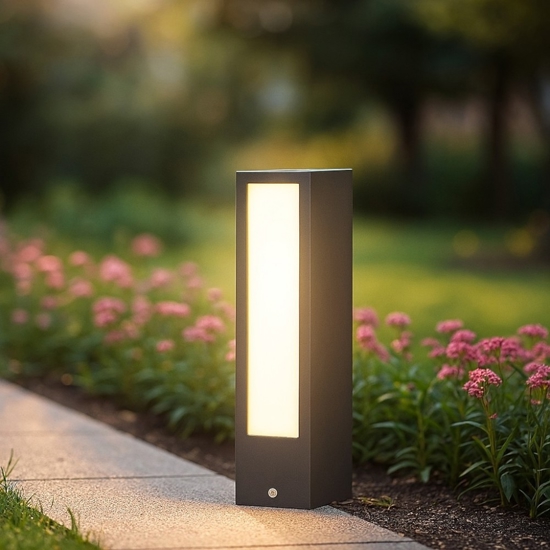 Maytoni hof lampione basso da giardino led 3000k ip65 grigio