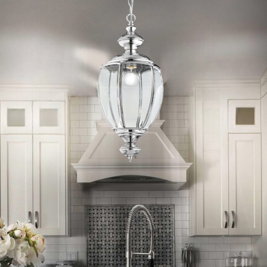 Ideal lux norma sp1 lampadario per cucina cromo vetro