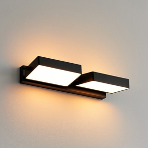 Applique toplight 2 luci orientabili nera led 38w 3000k 4000k