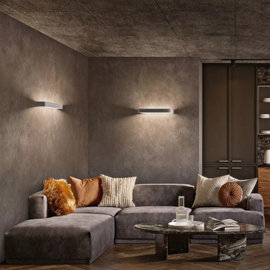 Linea light metal applique led 20w 3000k bianco moderna