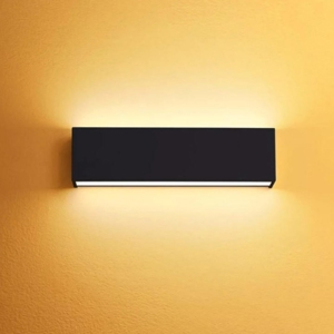 Applique led 19w 2700k bi emissione nero box w2 linea light