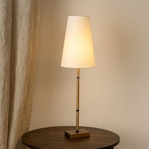 Maytoni lampada per tavolo da ingresso oro ottone paralume conico zaragoza