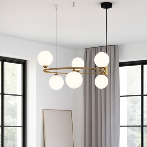 Lampadario per soggiorno moderno ring oro maytoni