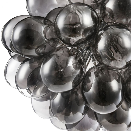 Lampadario balbo per soggiorno moderno maytoni grappolo vetri fume trasparenti