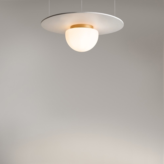 Maytoni glassy plafoniera moderna bianca con portalampada in vetro