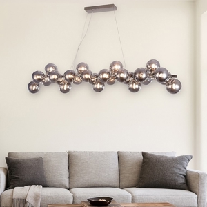 Maytoni lampadario per soggiorno moderno dallas sfere vetro fume