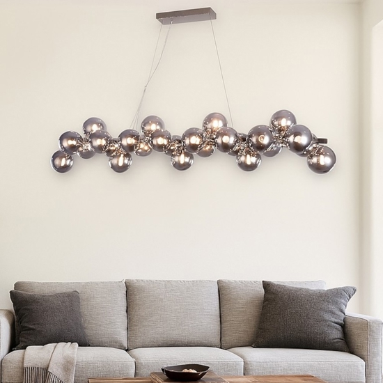Maytoni lampadario per soggiorno moderno dallas sfere vetro fume