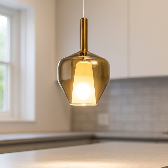 Maytoni duality lampada a sospensione per isola cucina moderna in vetro