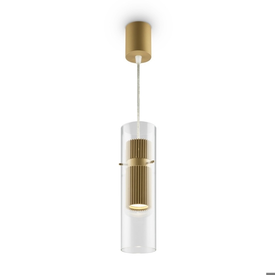 Maytoni dynamics lampada a sospensione cilindrica colore oro