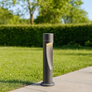 Lampione da giardino moderno cilindro grafite led 15w 3000k ip66