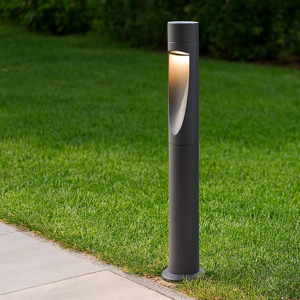 Lampione da giardino grafite cilindro moderno 100cm led 15w 3000k ip66
