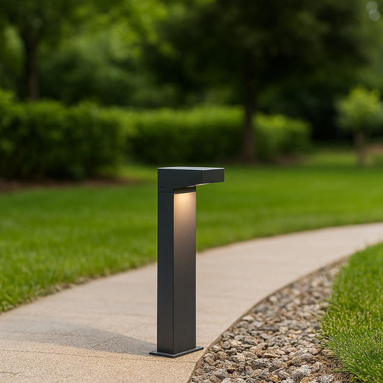 Lampione da esterno 50cm grafite led 13w 3000k design moderno ip65