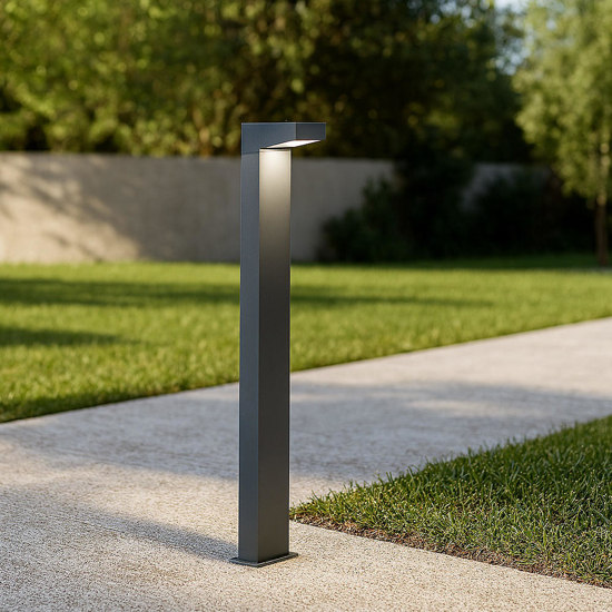 Lampione da esterno grafite squadrato led 13w 3000k ip65