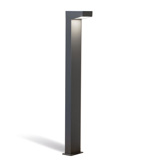 Lampione da esterno grafite squadrato led 13w 3000k ip65