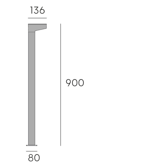 Lampione da esterno grafite squadrato led 13w 3000k ip65