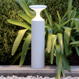 Lampione da giardino bianco design cilindro led 13w 3000k ip65