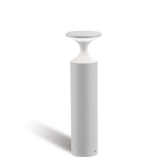 Lampione da giardino bianco design cilindro led 13w 3000k ip65
