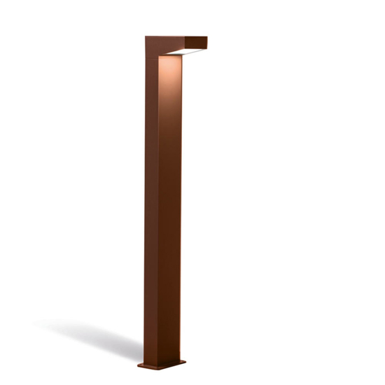Lampione per esterni corten design moderno led 13w 4000k ip65