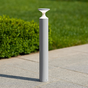 Lampione da giardino moderno design cilindro bianco led 13w 3000k ip65