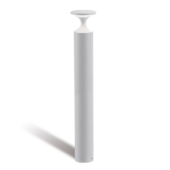 Lampione da giardino moderno design cilindro bianco led 13w 3000k ip65