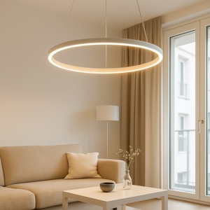 Ideal lux oracle slim sp d050 round bianco lampadario led 30w 3000k