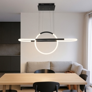 Lampadario a led design per soggiorno moderno nero 3000k fp