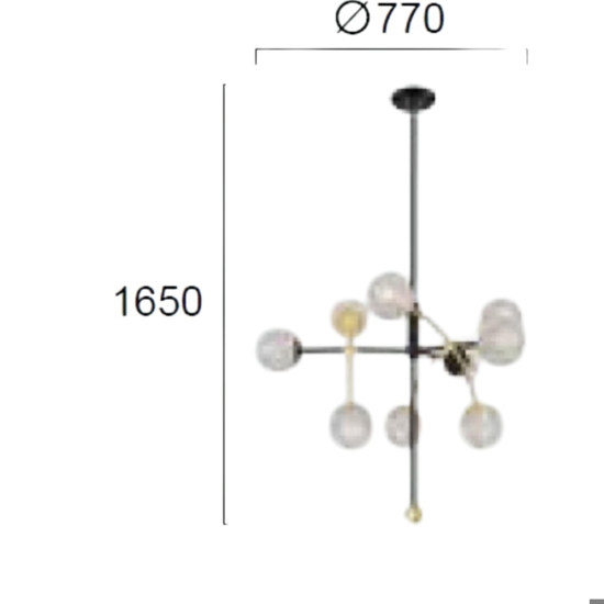 Lampadario nero oro per soggiorno salotto moderno fp