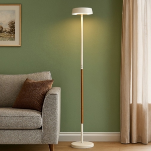 Piantana led 30w 3000k touch switch bianca legno moderna