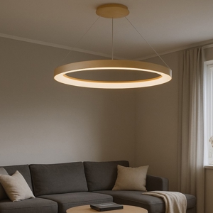 Lampadario led 66w moderno cerchio oro 90cm da 2700k a 5000k con telecomando