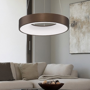 Lampadario cerchio 38cm led 3000k marrone per soggiorno