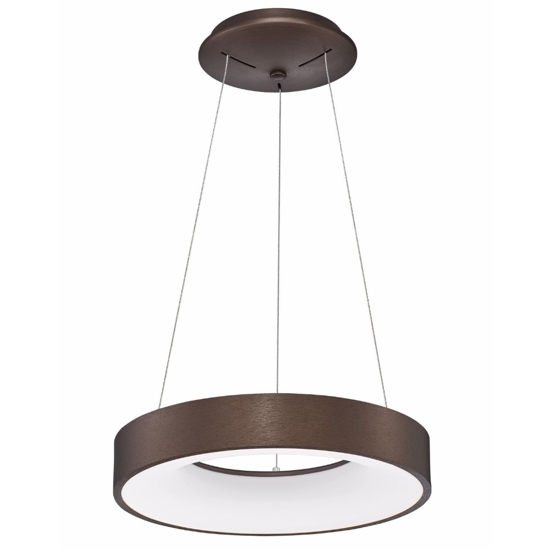 Lampadario cerchio 38cm led 3000k marrone per soggiorno