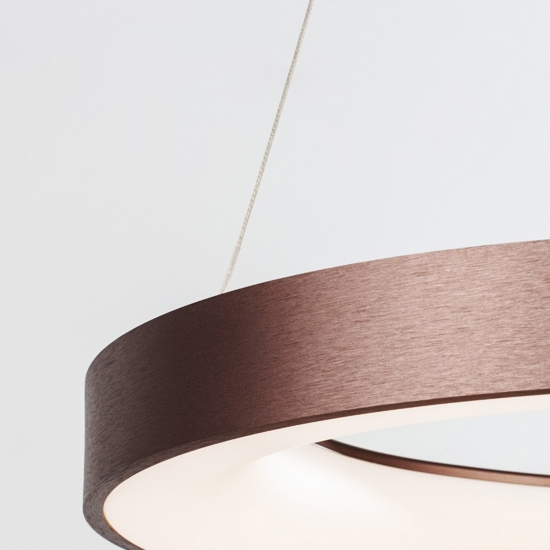 Lampadario cerchio 38cm led 3000k marrone per soggiorno