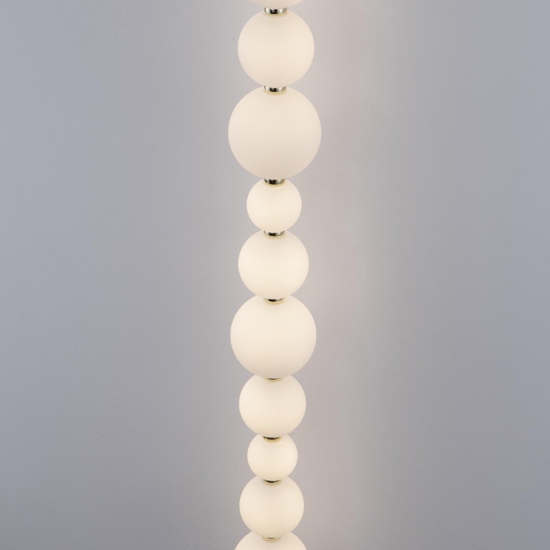 Piantana oro da parete perle vetro bianco elegante