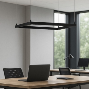 Lampadario quadrato 50cm moderno nero led 3000k dimmerabile