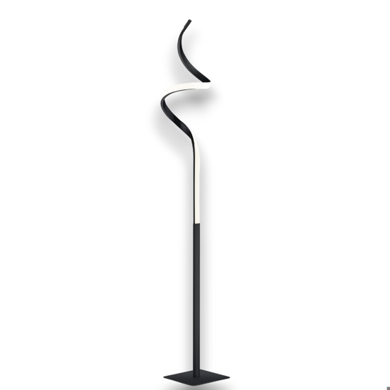 Piantana led 11w 3000k ricciolo nero design moderna