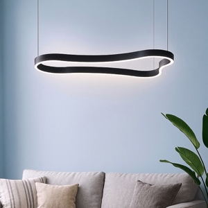 Ideal lux waves-1 sp lampadario moderno nero led