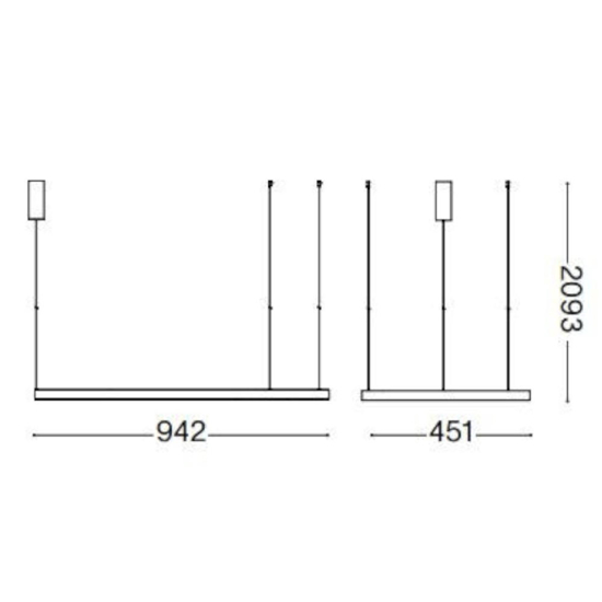 Waves-1 sp ideal lux lampadario moderno bianco led 94cm