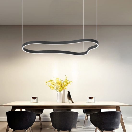 Waves-2 sp ideal lux lampadario moderno nero led