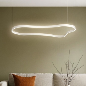 Ideal lux waves-2 sp lampadario moderno per salotto bianco led 125 cm