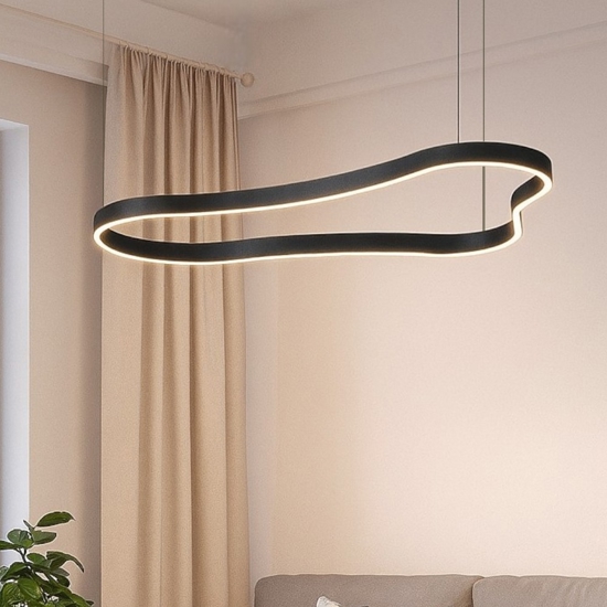 Waves-3 sp ideal lux lampadario moderno nero led 3000k 155cm
