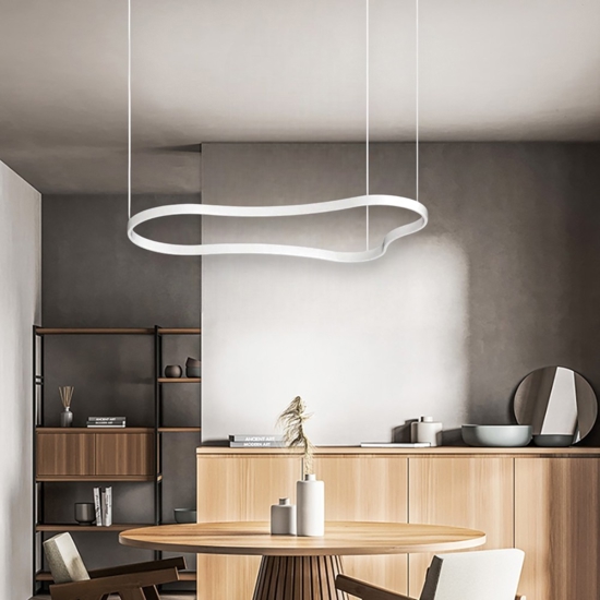 Ideal lux waves-3 sp lampadario moderno bianco led 155cm