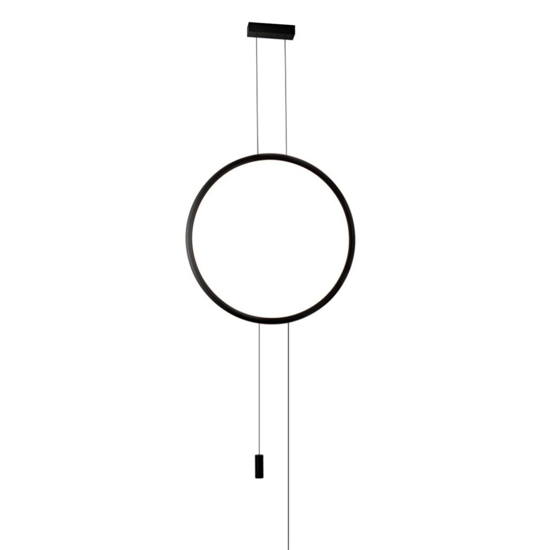 Piantana pendente dal soffitto nera cerchio led design moderna fp