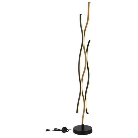 Lampada da terra led nero marrone design moderna per soggiorno