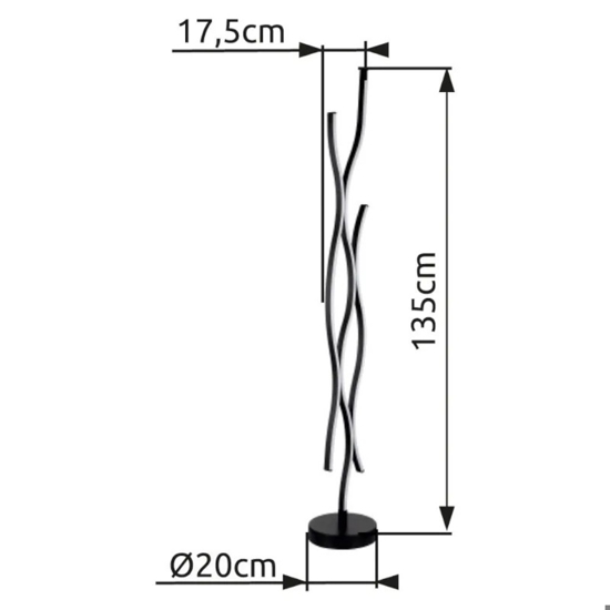 Lampada da terra led nero marrone design moderna per soggiorno